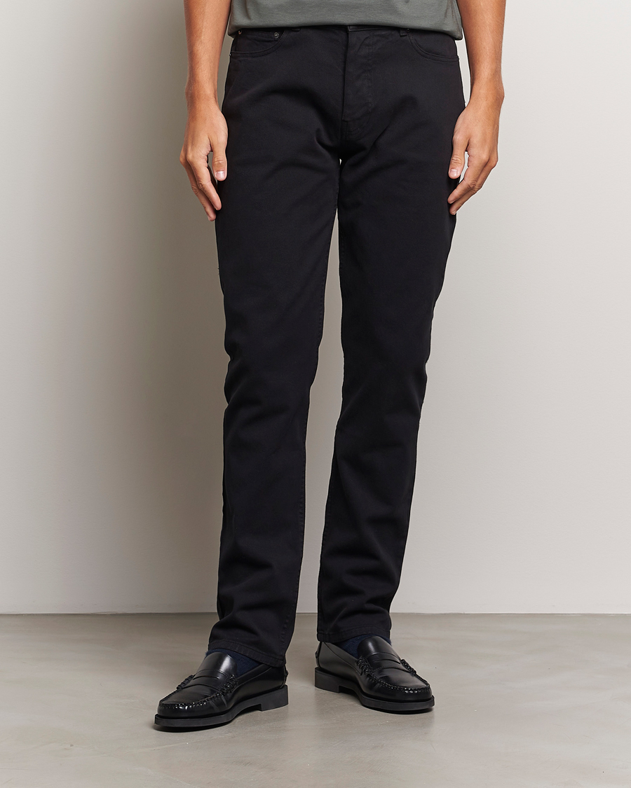 Sunspel Five Pocket Cotton Twill Trousers Black at CareOfCarl.com