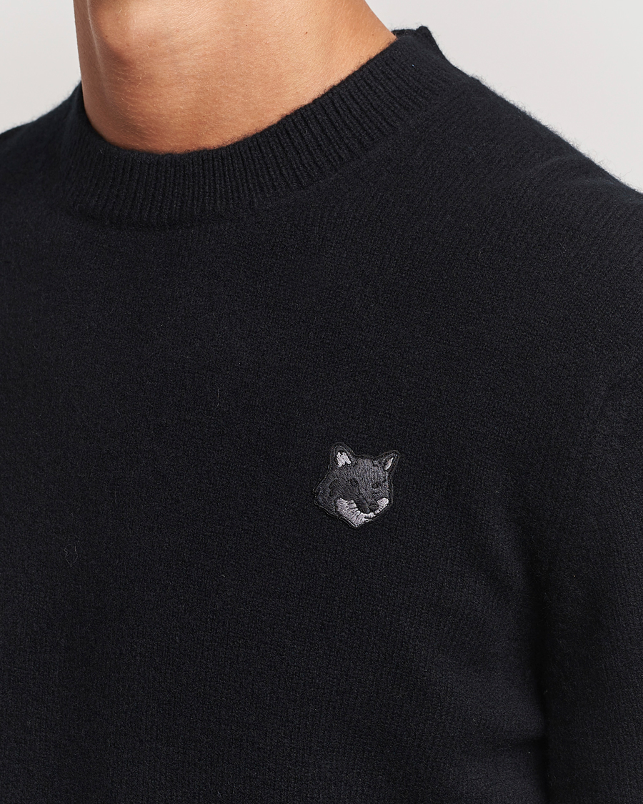 Men | Sweaters & Knitwear | Maison Kitsuné | Bold Fox Lambswool Crew Neck Black