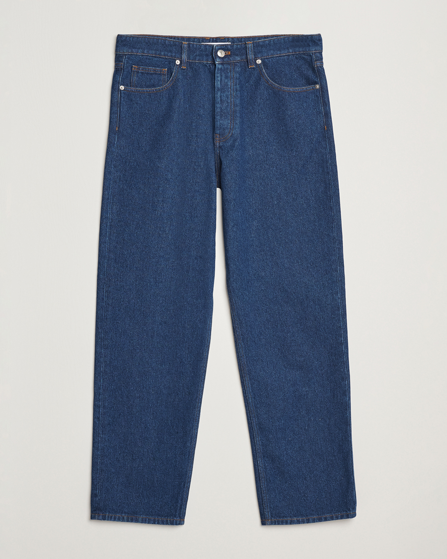 Maison Kitsuné Straight Fit Jeans Stone Washed Indigo at