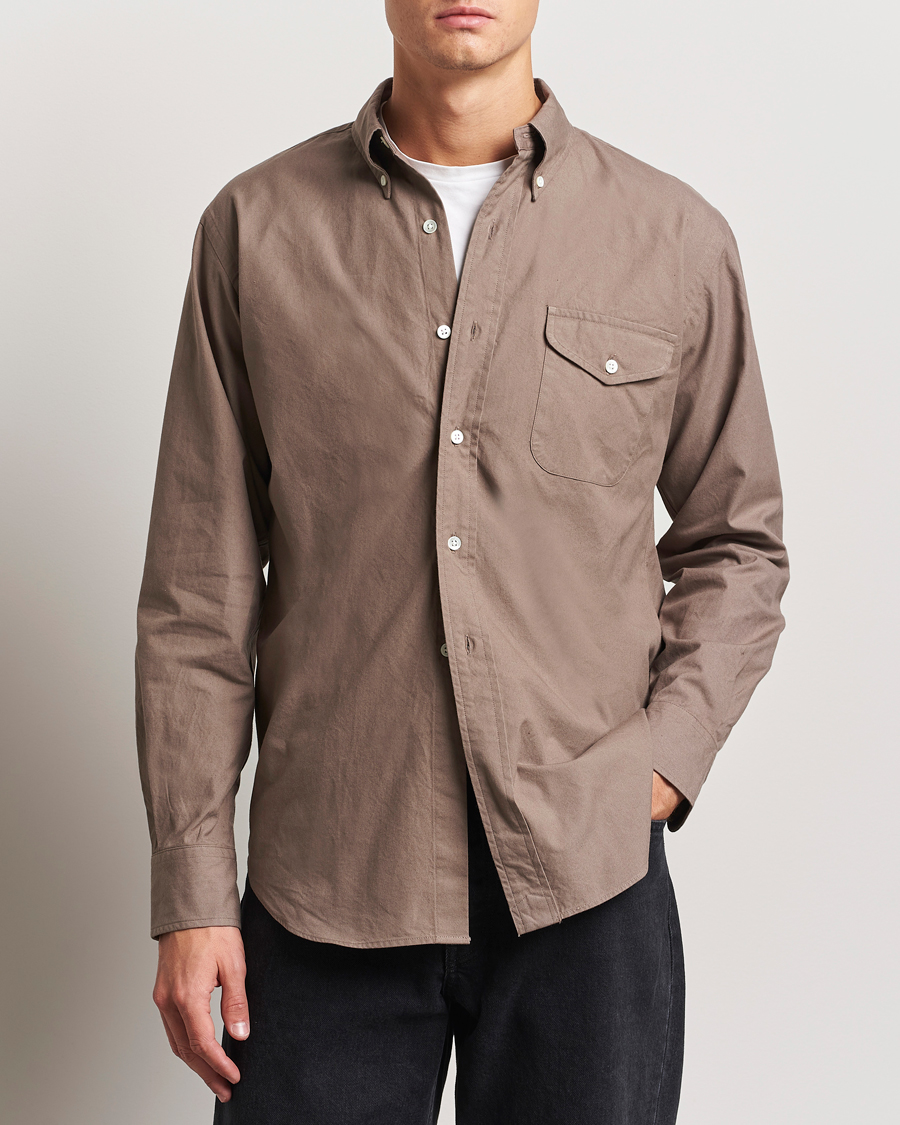 Kamakura Shirts Vintage Ivy Flap Pocket Shirt Khaki at CareOfCarl.com