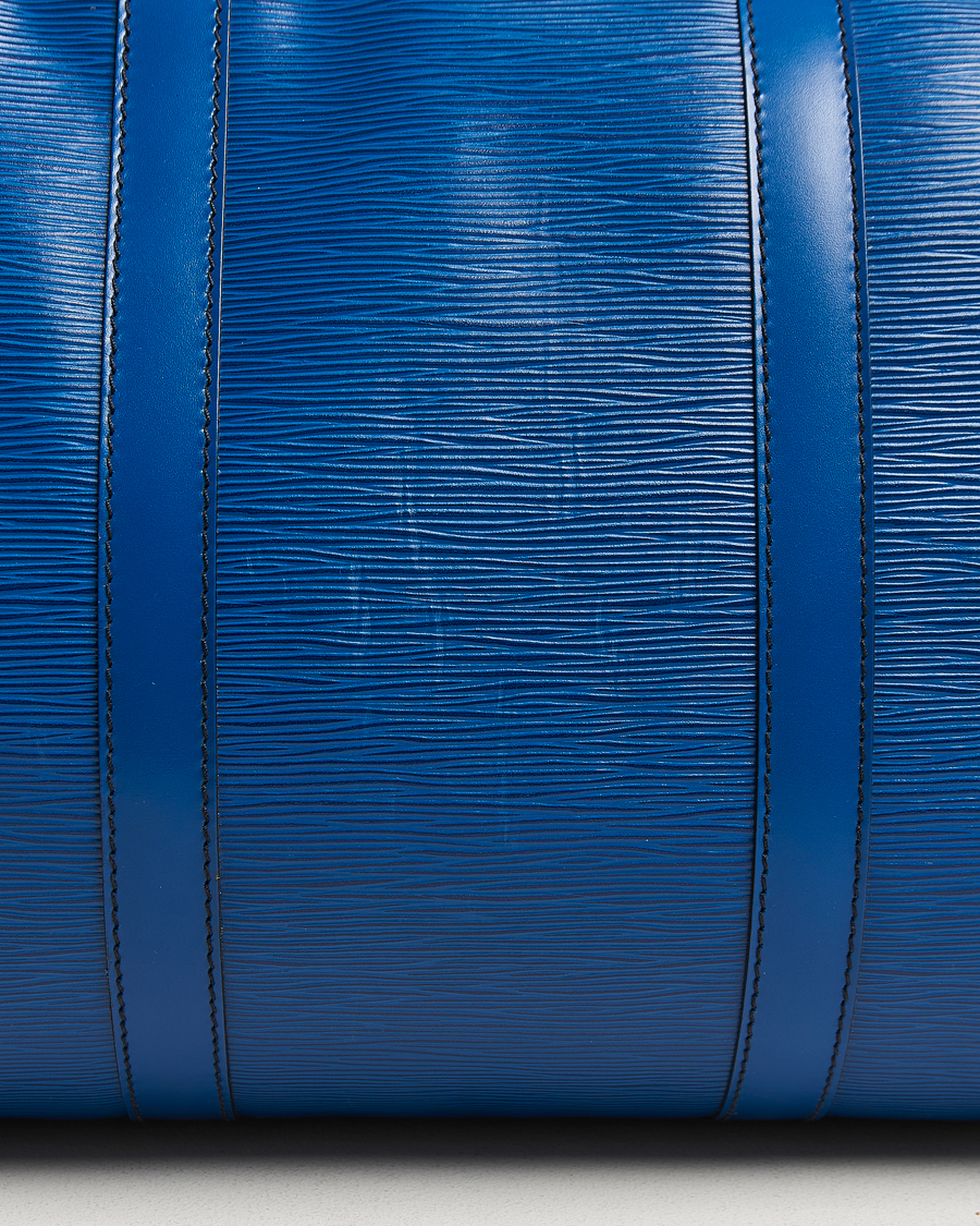 Men | Louis Vuitton Pre-Owned Keepall 50 Epi Leather Travel Bag Blue | Louis Vuitton Pre-Owned | Keepall 50 Epi Leather Travel Bag Blue