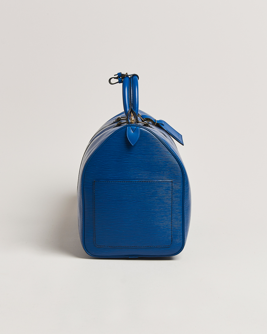 Men | Louis Vuitton Pre-Owned Keepall 50 Epi Leather Travel Bag Blue | Louis Vuitton Pre-Owned | Keepall 50 Epi Leather Travel Bag Blue