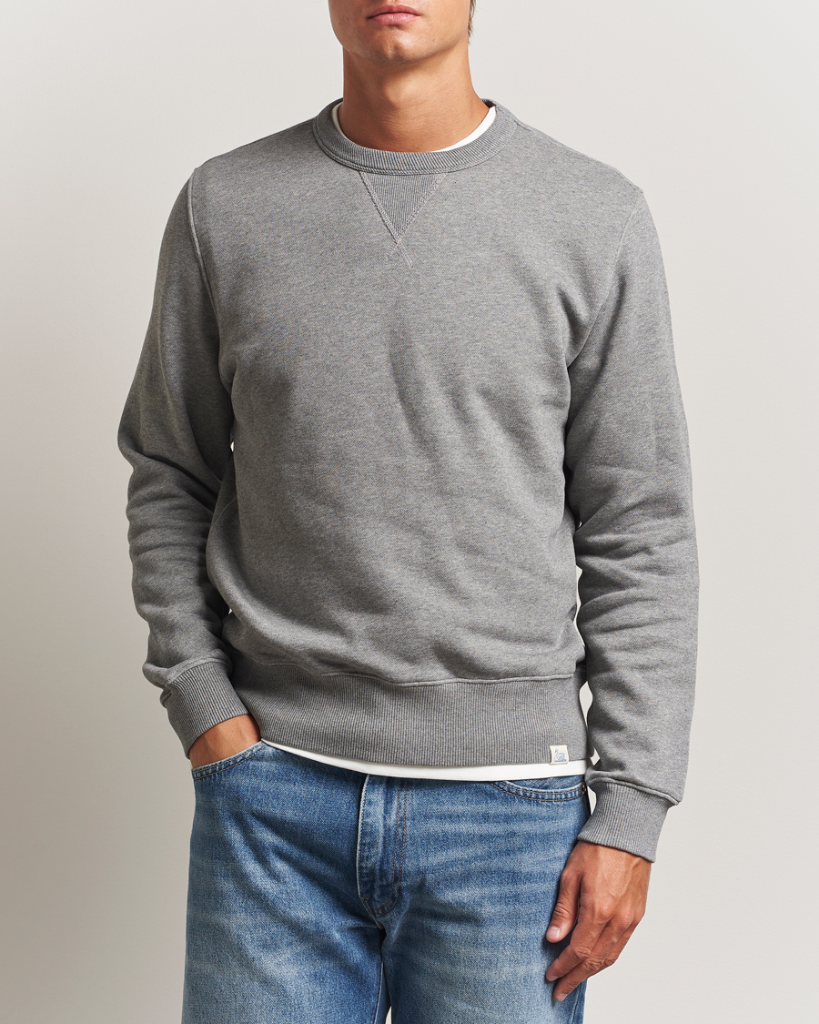 Men | Sweaters & Knitwear | Merz b. Schwanen | Relaxed Fit Vintage Cotton Sweatshirt Grey Melange