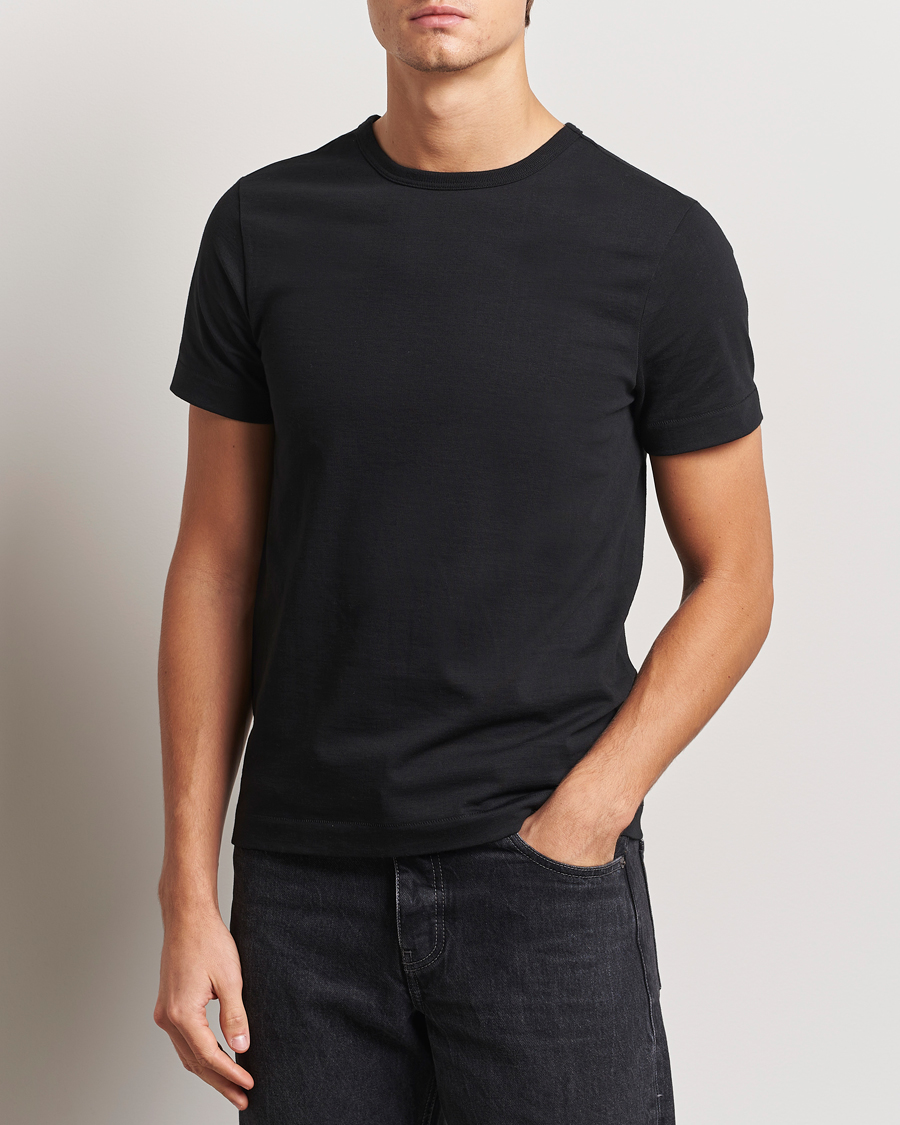 Men | T-Shirts | Merz b. Schwanen | Classic Fit Loopwheeled T-Shirt Black