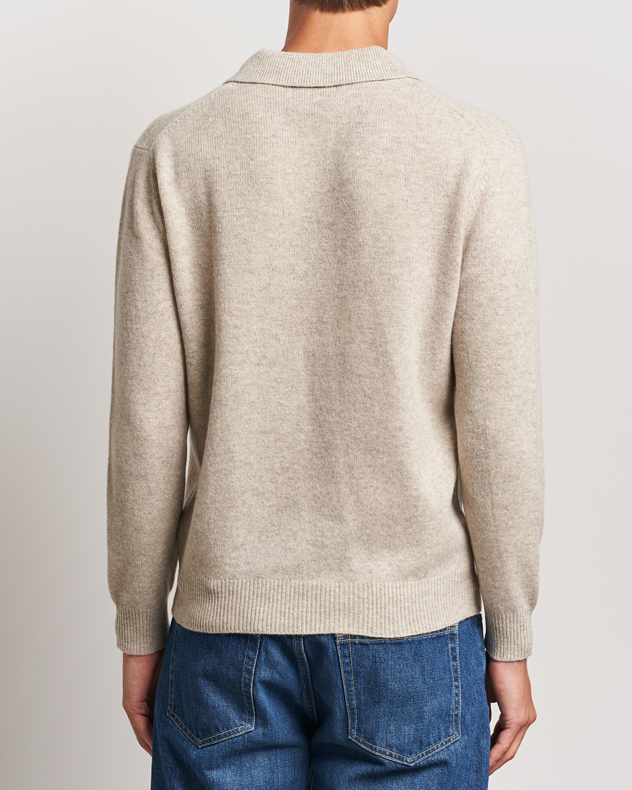 Men | Sweaters & Knitwear | BEAMS PLUS | Knitted Wool Polo Beige