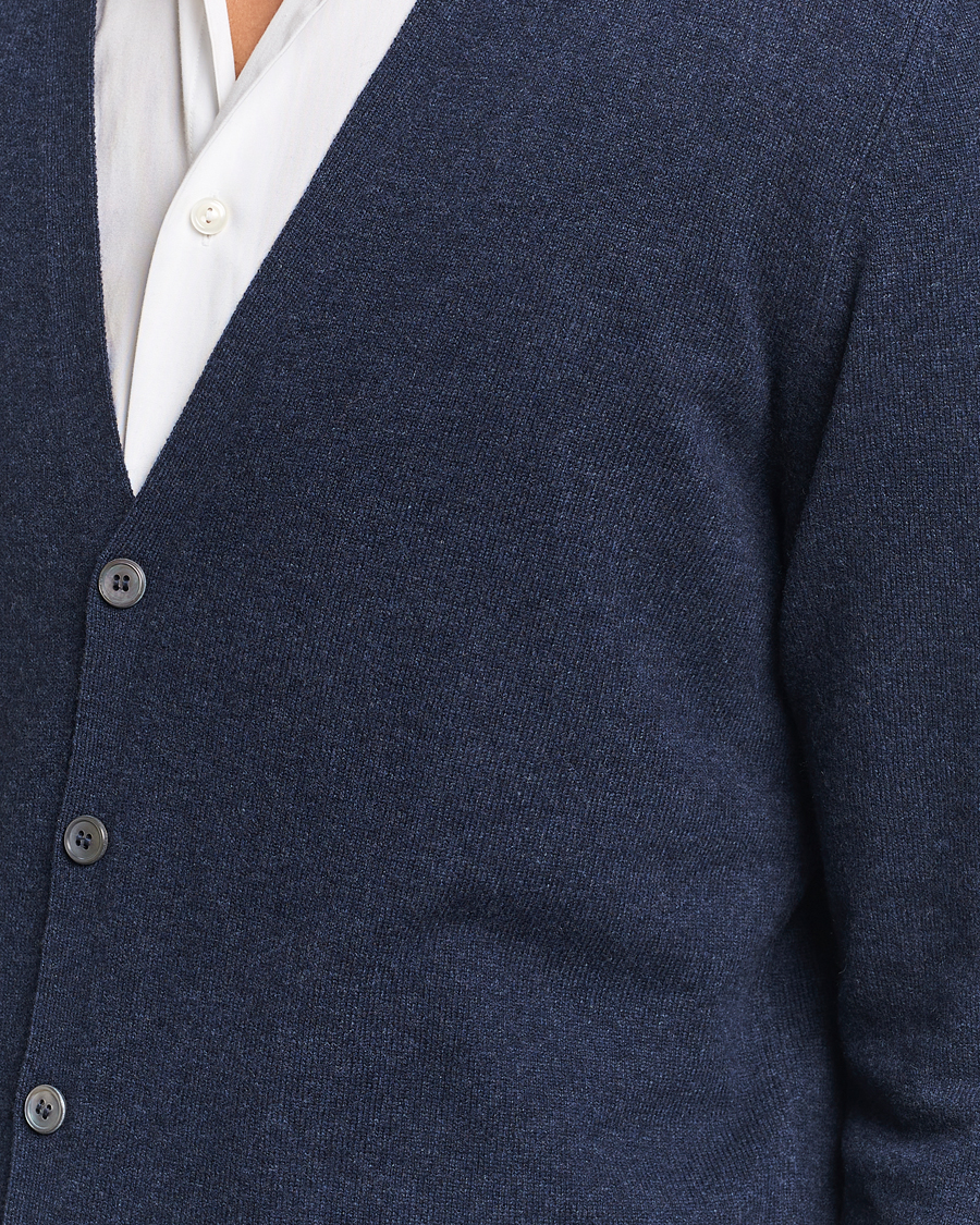 Men | Sweaters & Knitwear | Gran Sasso | Wool/Cashmere Cardigan Navy Melange