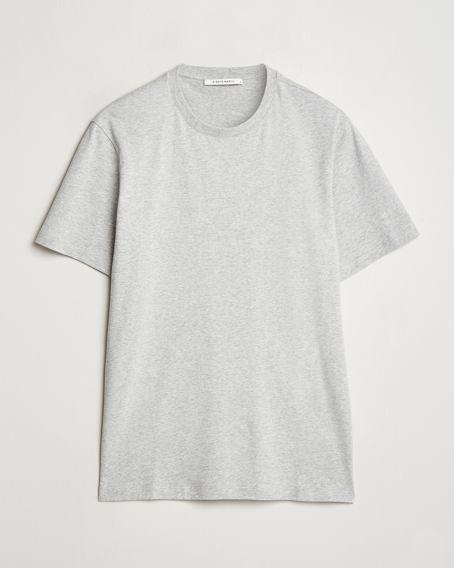 Men | T-Shirts | A Day's March | Midweight T-Shirt Grey Melange