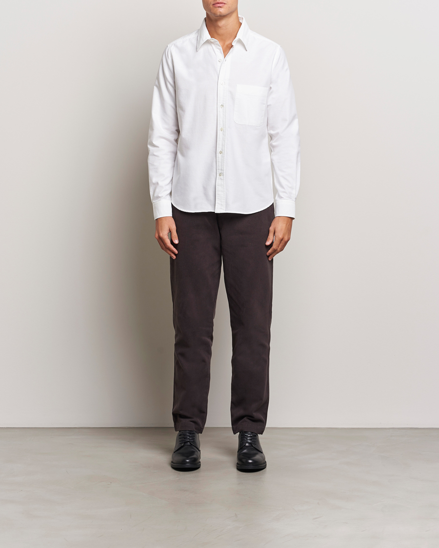 Men | Shirts | A Day's March | Mason Dyed Oxford Shirt White