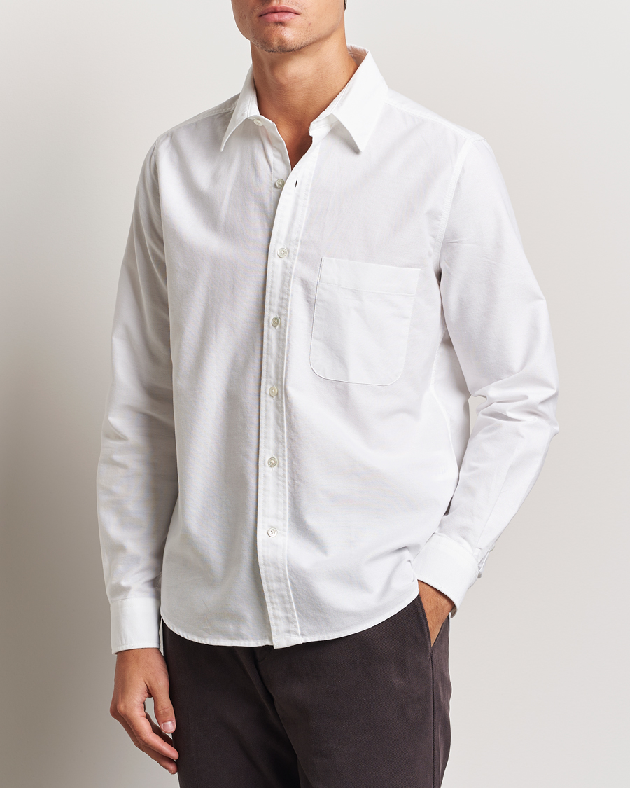 Men | Shirts | A Day's March | Mason Dyed Oxford Shirt White