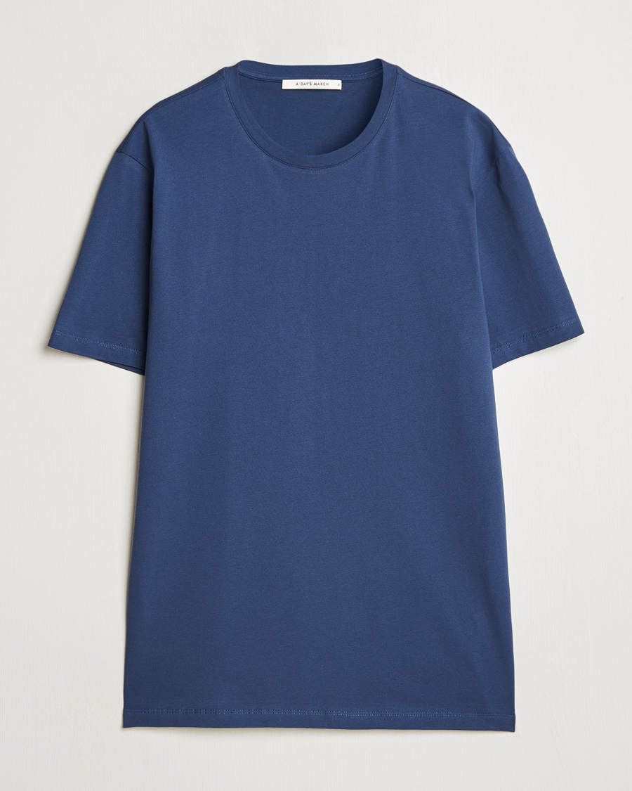 Men | T-Shirts | A Day's March | Midweight T-Shirt Brewers Blue