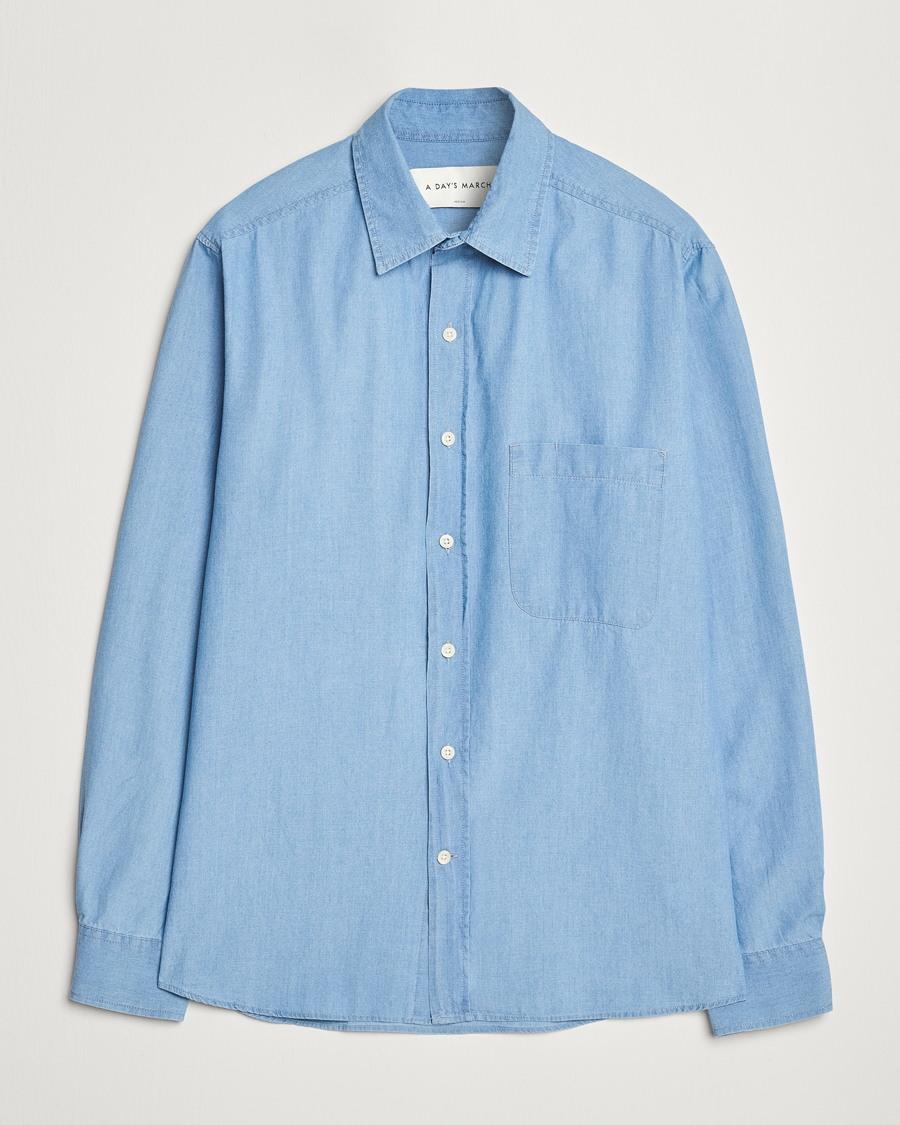 A Day's March Will Chambray Shirt Light Blue at CareOfCarl.com