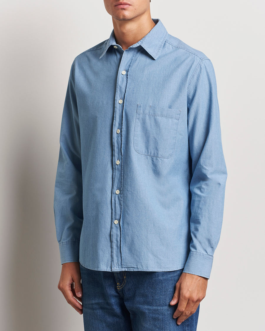 A Day's March Will Chambray Shirt Light Blue at CareOfCarl.com