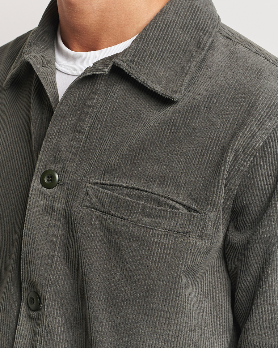 Men | Shirts | A Day's March | Telford Corduroy Overshirt Olive