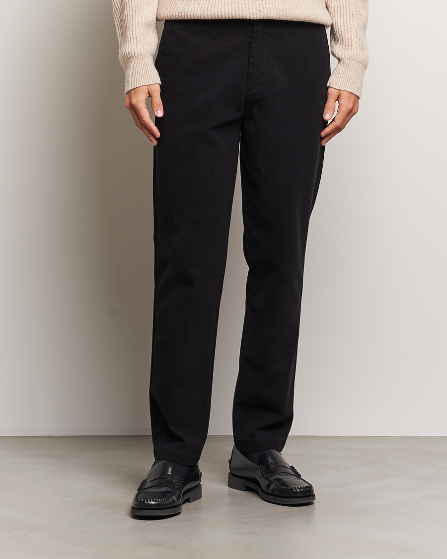 Men | Trousers | A Day's March | Miller Cotton/Lyocell Trousers Black