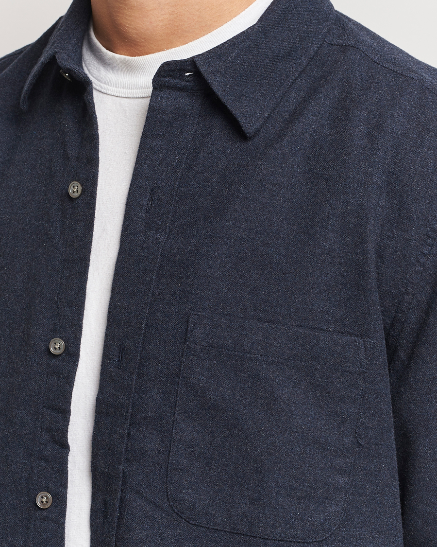 Men | Shirts | A Day's March | Newark Flannel Shirt Navy