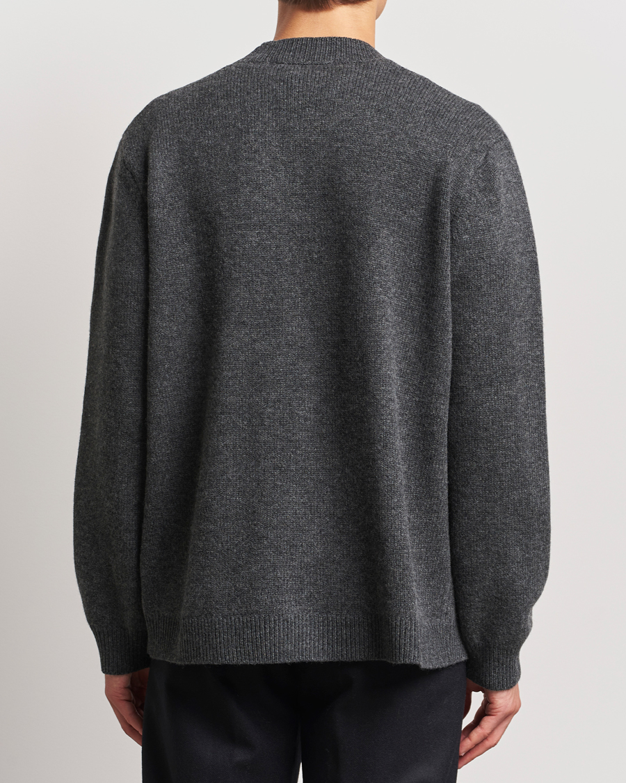 Men | Sweaters & Knitwear | A Day's March | Jarrow Lambswool Cardigan Charcoal