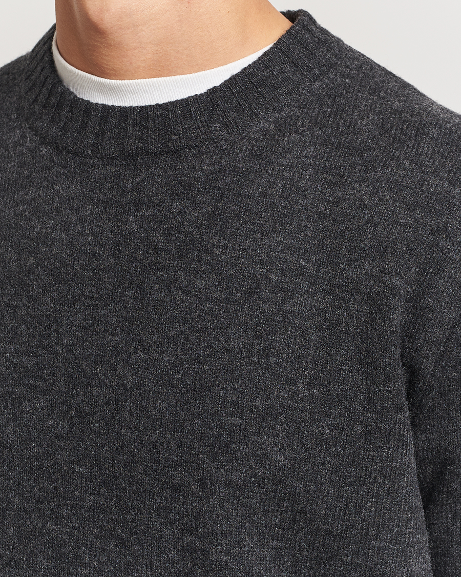 Men | Sweaters & Knitwear | A Day's March | Marlow Lambswool Crew Black Melange