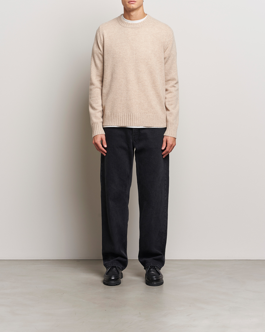 Men | Sweaters & Knitwear | A Day's March | Marlow Lambswool Crew Sand Melange