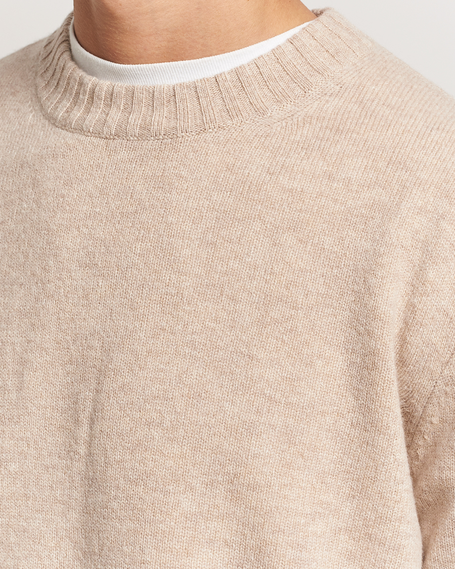 Men | Sweaters & Knitwear | A Day's March | Marlow Lambswool Crew Sand Melange