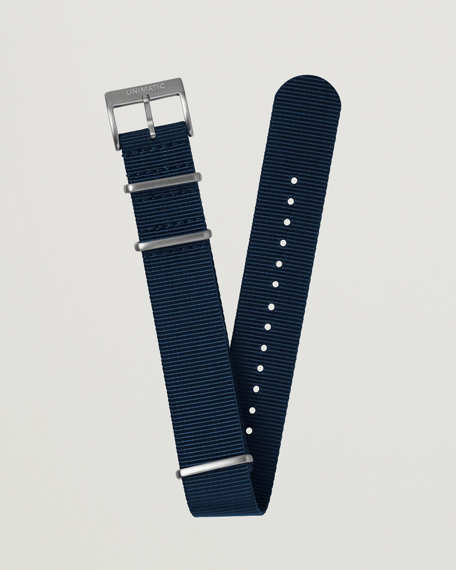 Men | Watch straps | UNIMATIC | Nylon Nato Steel 22mm Strap Vintage Navy