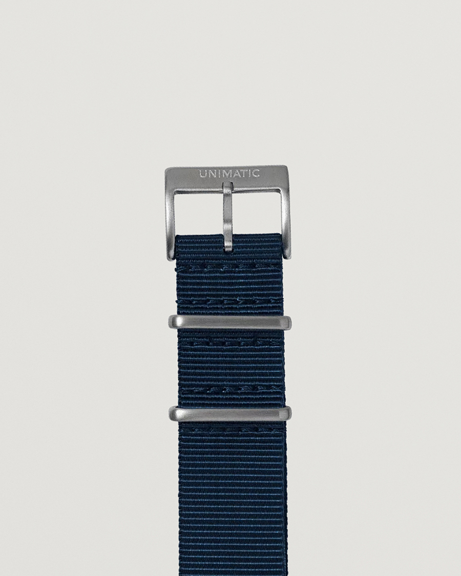 Men | Watch straps | UNIMATIC | Nylon Nato Steel 22mm Strap Vintage Navy