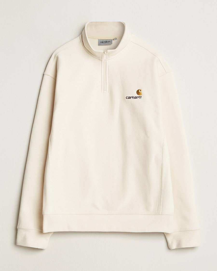 Men | Sweaters & Knitwear | Carhartt WIP | American Script Half Zip Sweatshirt Natural