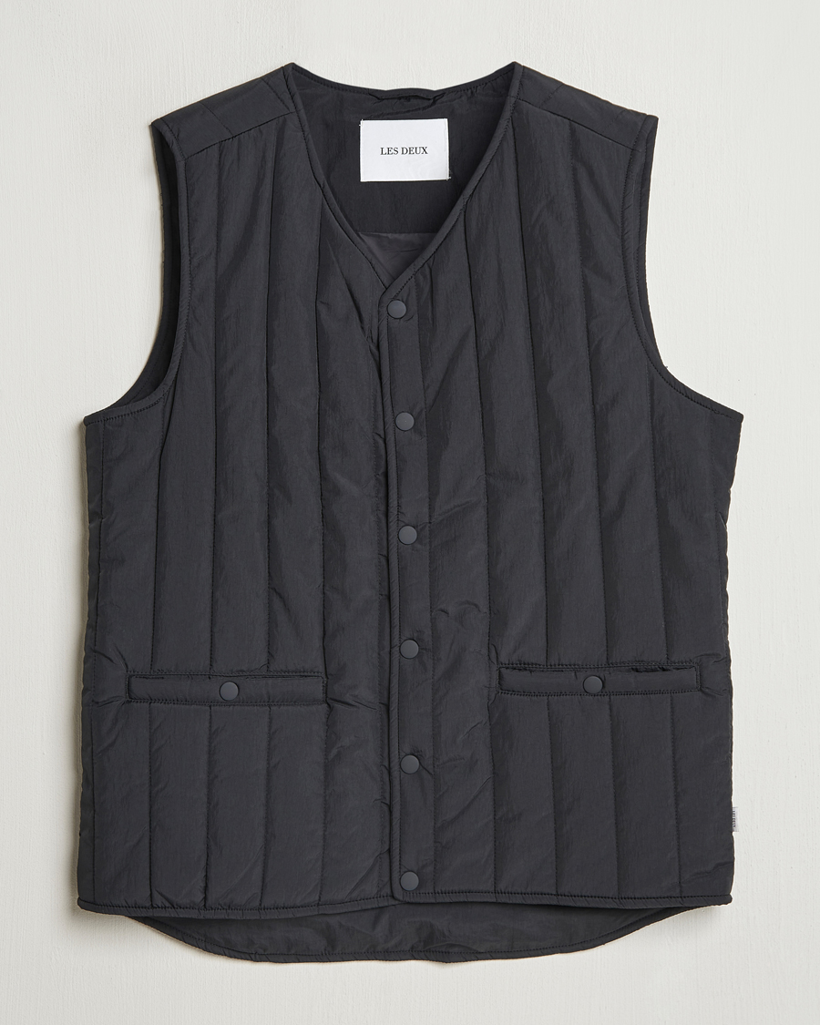 Men | Coats & Jackets | LES DEUX | Martin Nylon Paded Vest Black