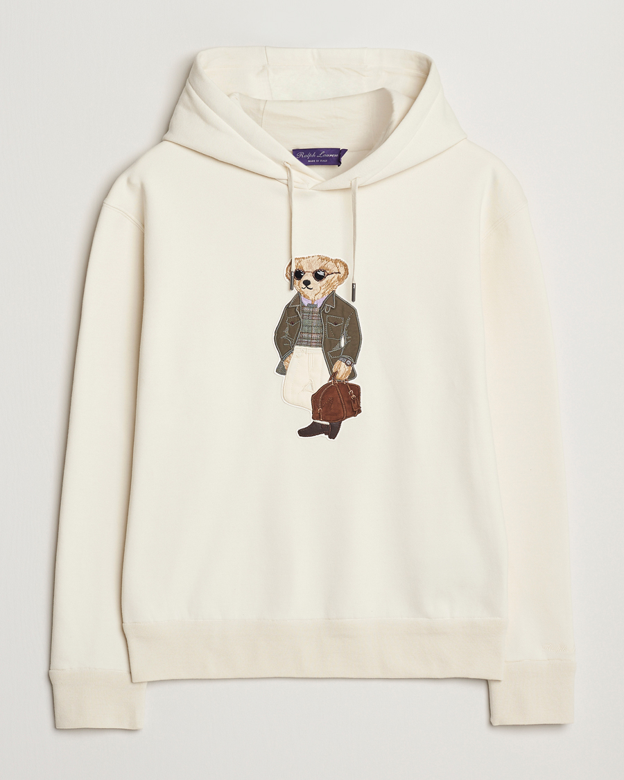 Men | Sweaters & Knitwear | Ralph Lauren Purple Label | Luxury Fleece Bear Hoodie Cream