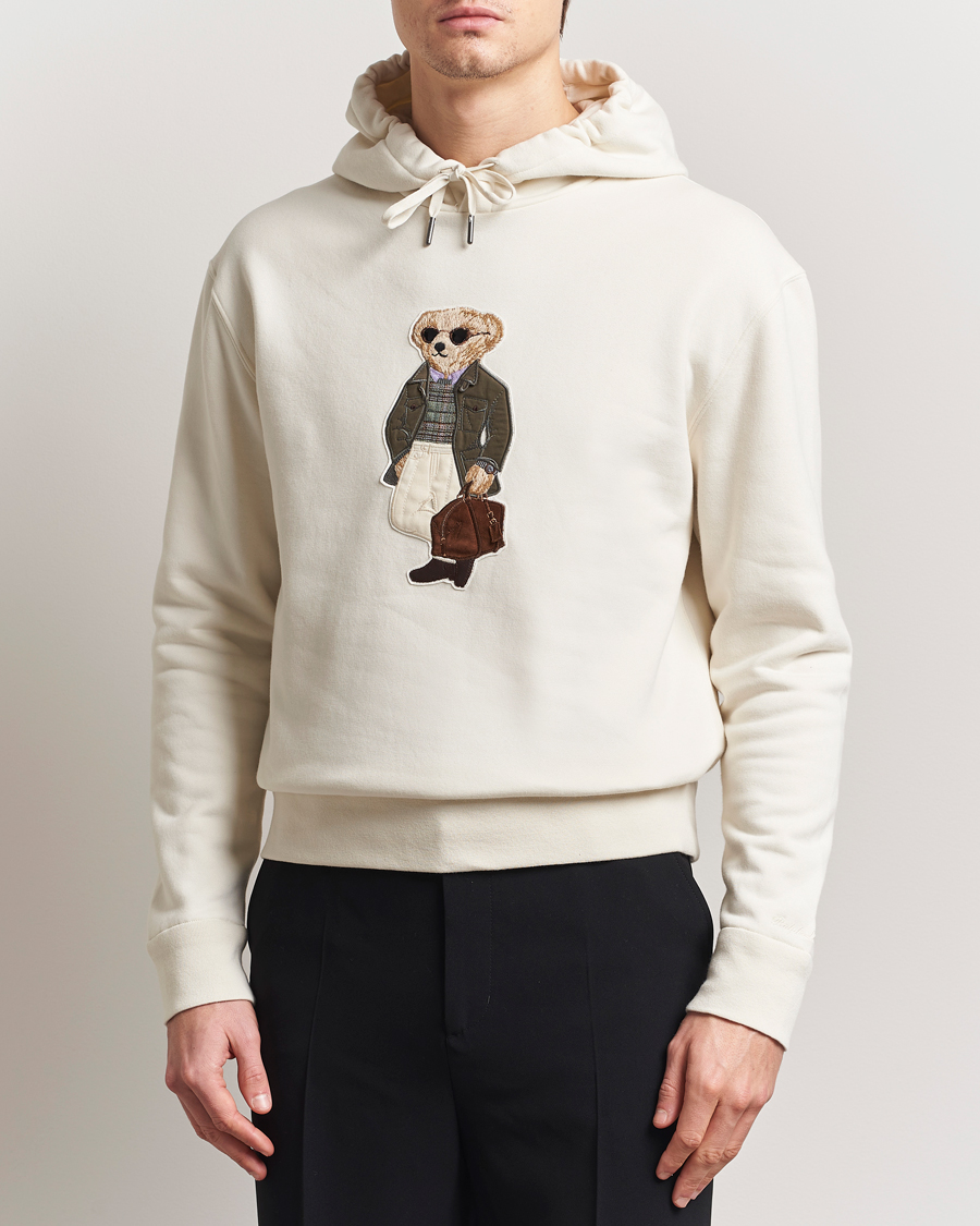Men | Sweaters & Knitwear | Ralph Lauren Purple Label | Luxury Fleece Bear Hoodie Cream