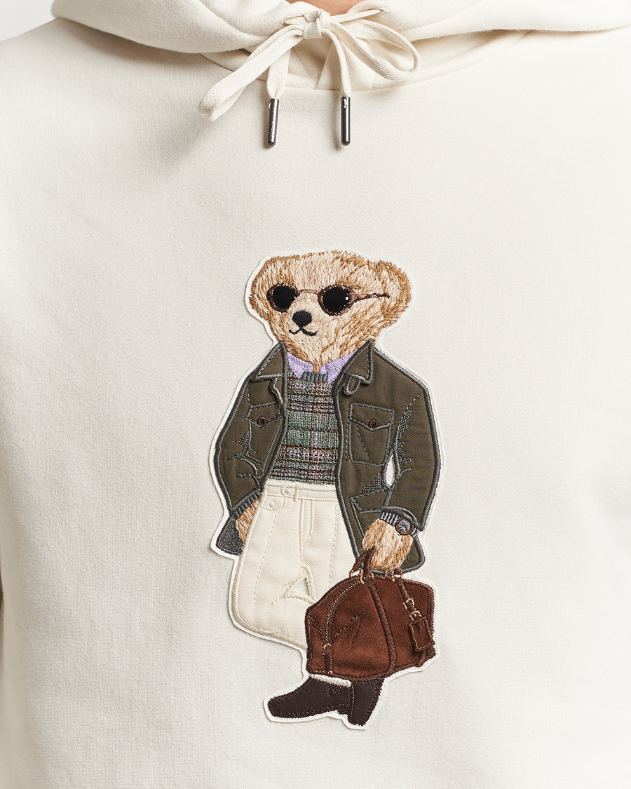 Men | Sweaters & Knitwear | Ralph Lauren Purple Label | Luxury Fleece Bear Hoodie Cream