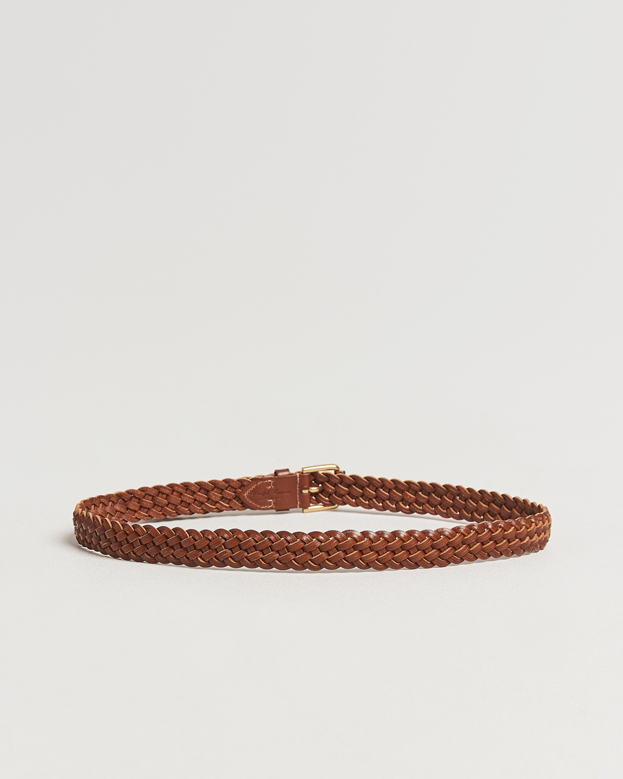 Men | Ralph Lauren Purple Label Braided Belt Brown Calf | Ralph Lauren Purple Label | Braided Belt Brown Calf