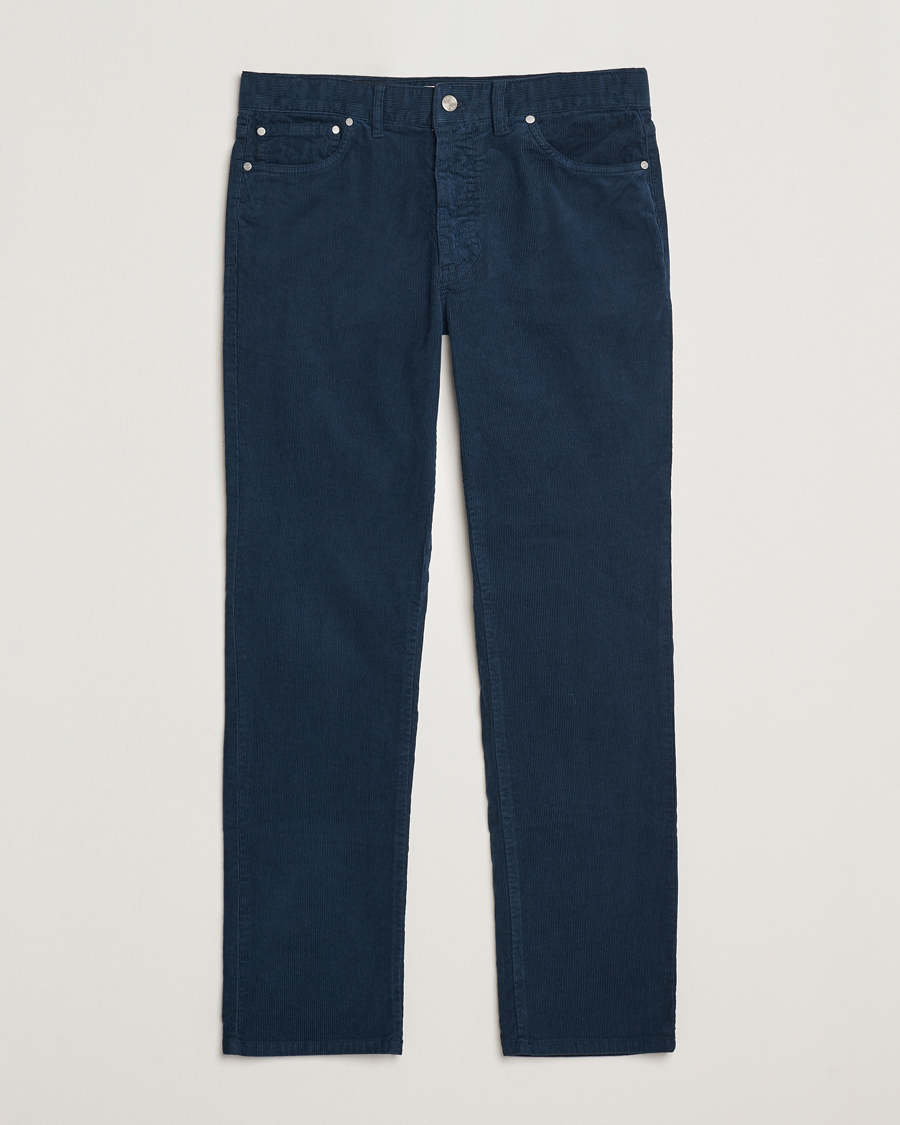 Men | Trousers | NN07 | Tony Corduroy 5-Pocket Pants Navy Blue