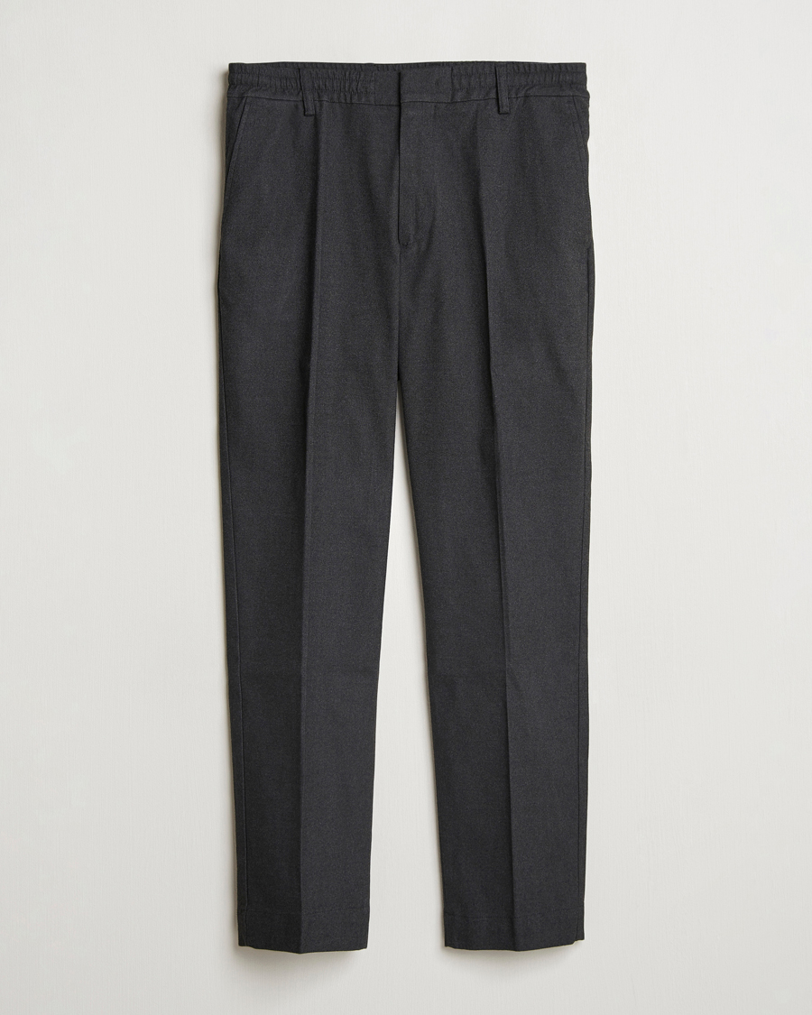 Men | Trousers | NN07 | Billie Brushed Drawstring Trousers Black Melange