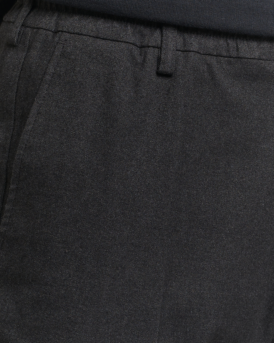 Men | Trousers | NN07 | Billie Brushed Drawstring Trousers Black Melange