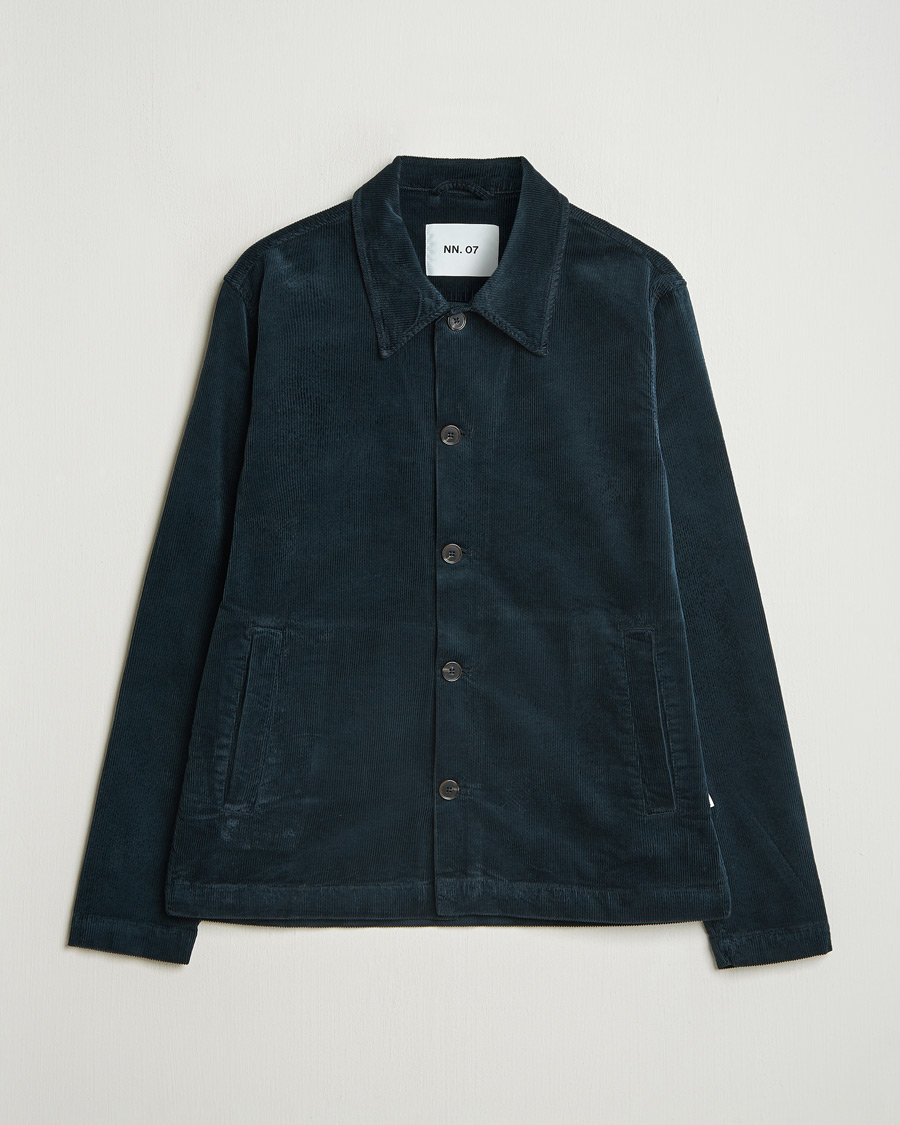 Men | Shirts | NN07 | Zander Corduroy Overshirt Navy Blue