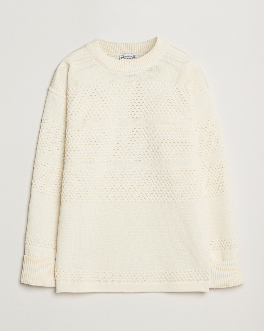 Men | Sweaters & Knitwear | S.N.S. Herning | Fisherman Wool Crew Neck Sweater Natural White