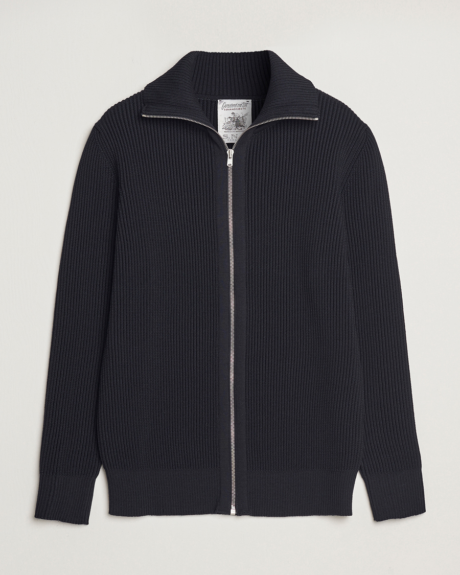 Men | Sweaters & Knitwear | S.N.S. Herning | Fender Wool Full Zip Navy Blue