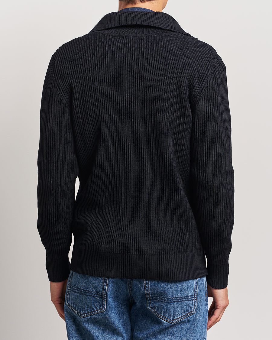 Men | Sweaters & Knitwear | S.N.S. Herning | Fender Wool Full Zip Navy Blue