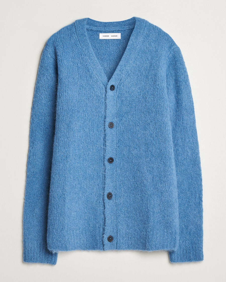 Men | Sweaters & Knitwear | Samsøe Samsøe | Arin Alpaca Cardigan Coronet Blue