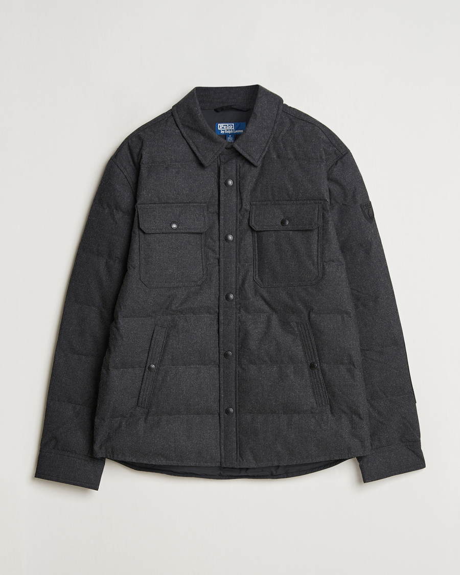 Men | Coats & Jackets | Polo Ralph Lauren | Lewis Quilted Insulated Shirt Jacket Dark Charcoal