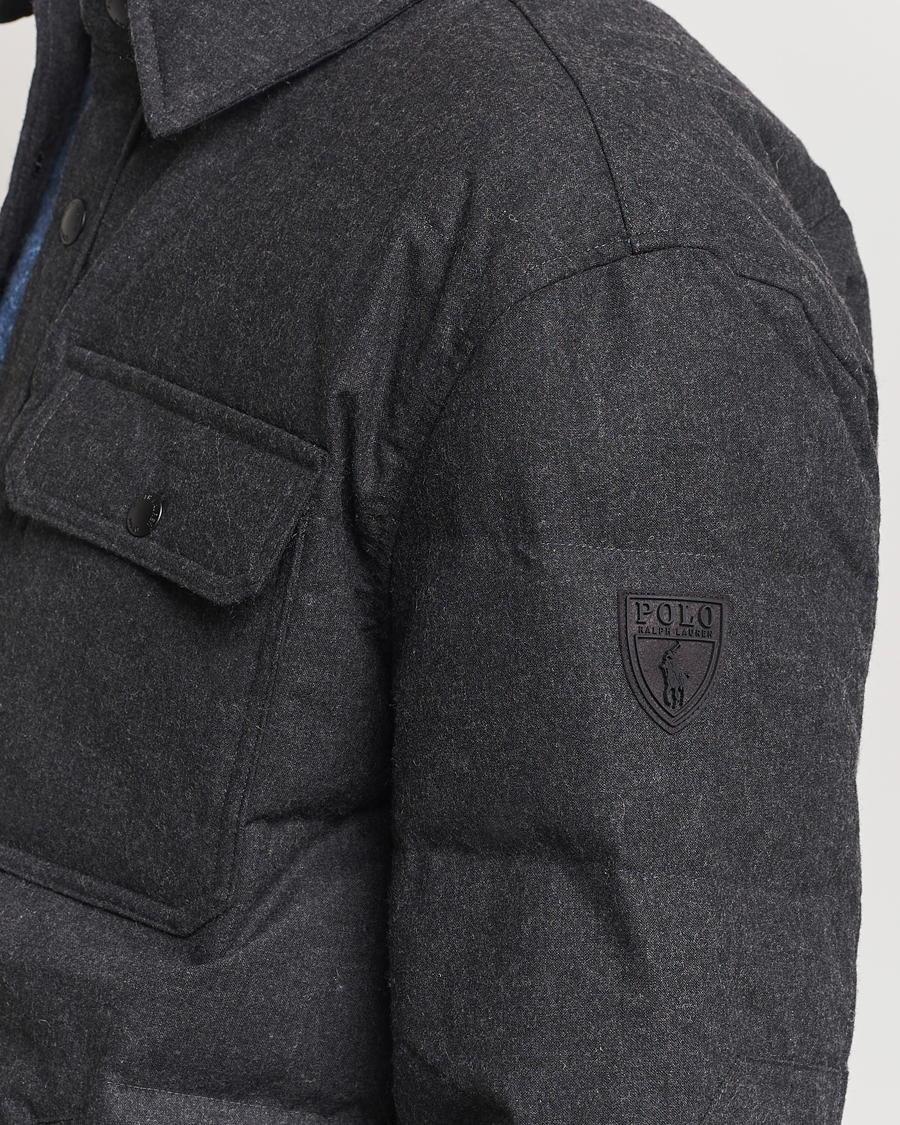 Men | Coats & Jackets | Polo Ralph Lauren | Lewis Quilted Insulated Shirt Jacket Dark Charcoal