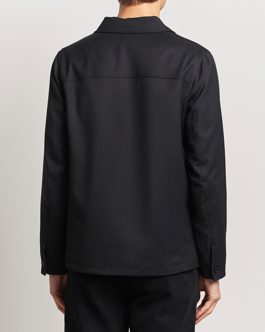 Men | Coats & Jackets | Filippa K | Louis Wool Gabardine Shirt Jacket Black