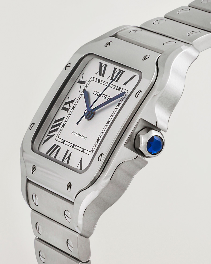 Men | Cartier Pre-Owned Santos De Cartier WSSA0029 Silver | Cartier Pre-Owned | Santos De Cartier WSSA0029 Silver