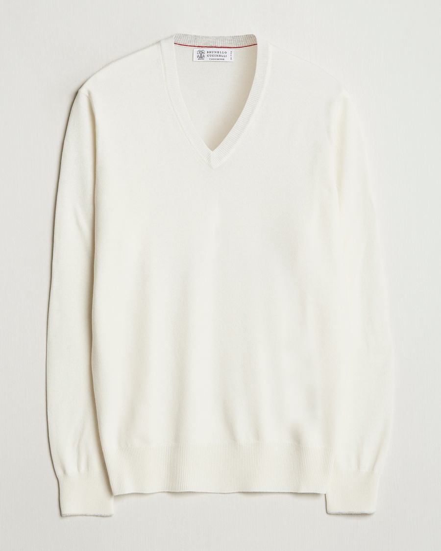 Men | Sweaters & Knitwear | Brunello Cucinelli | 2 Ply Cashmere V-Neck Panama