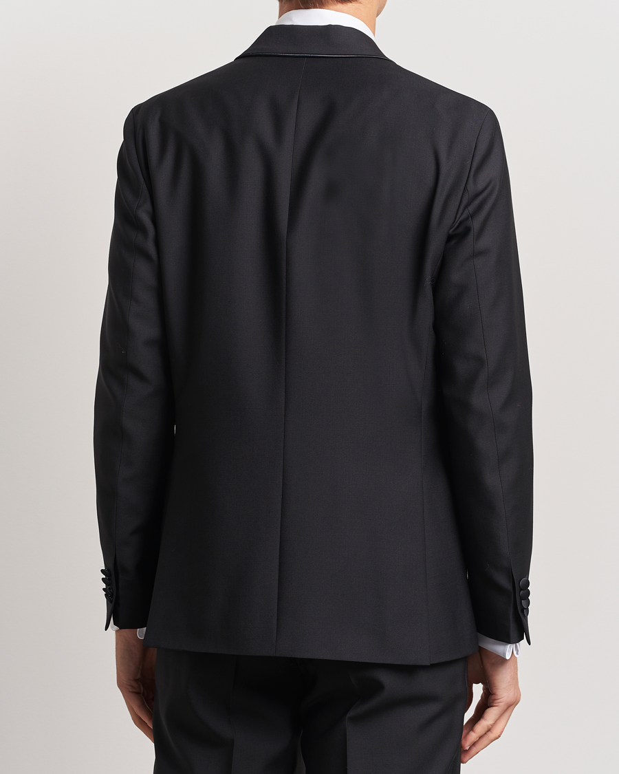Men | Blazers | Oscar Jacobson | Fattore Double Breasted Tuxedo Blazer Black