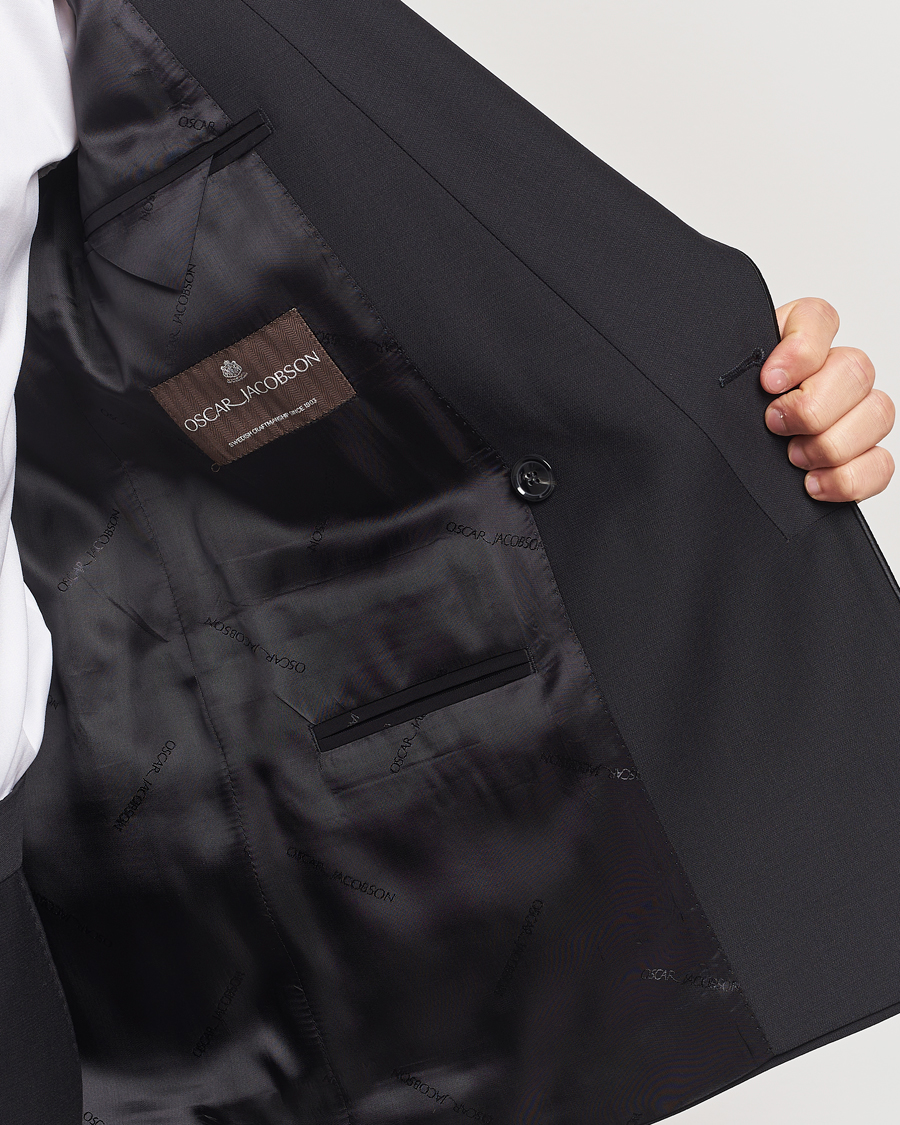 Men | Blazers | Oscar Jacobson | Fattore Double Breasted Tuxedo Blazer Black