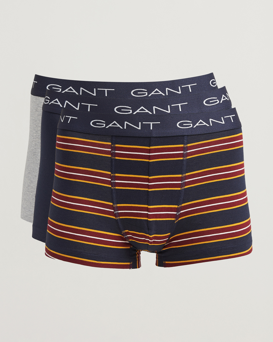 Men | Underwear & Socks | GANT | 3-Pack Trunk Boxer Blue/Navy/Grey