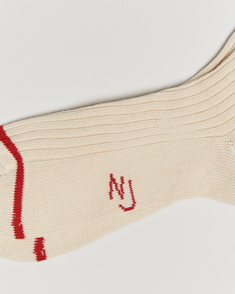 Men | Underwear & Socks | Nudie Jeans | Retro Tennis Socks Off White/Red