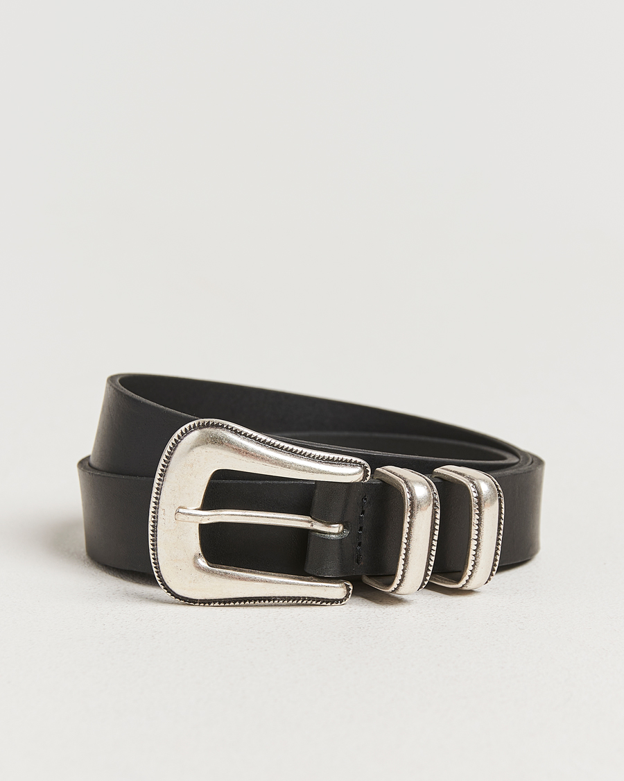 Men | Belts | Nudie Jeans | Western Silver Belt Black