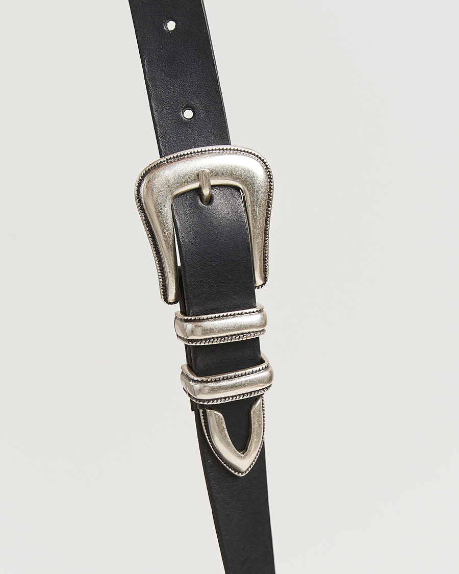 Men | Belts | Nudie Jeans | Western Silver Belt Black